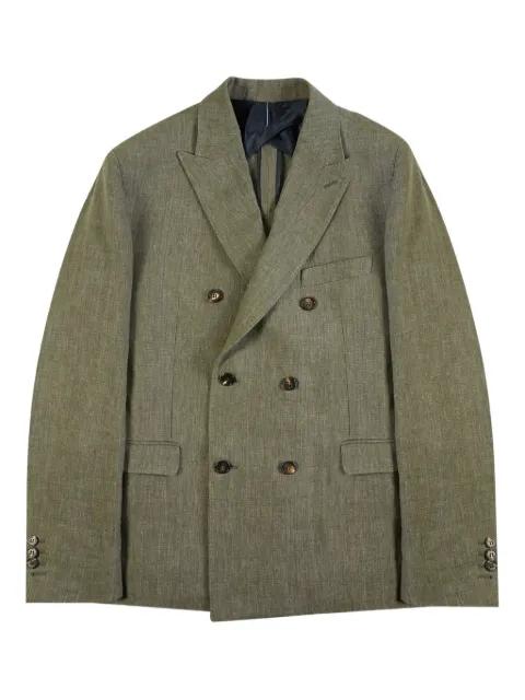 double-breasted linen blazer by SLOWEAR