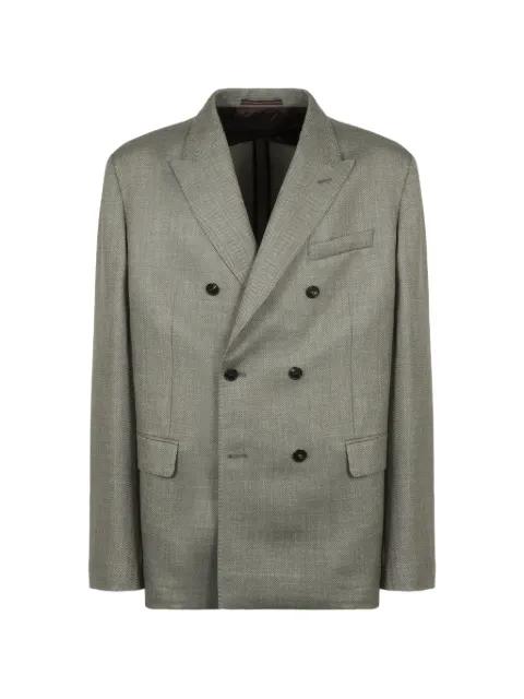 double-breasted notched collar jacket by SLOWEAR