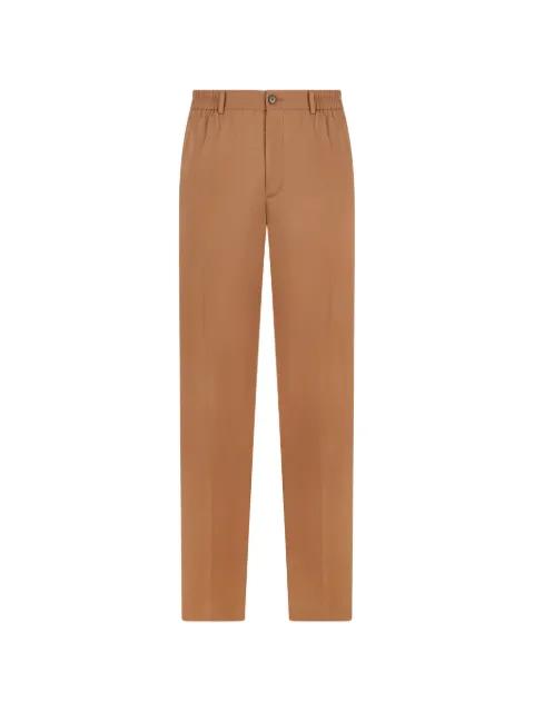 elasticated-waistband button-flap trousers by SLOWEAR
