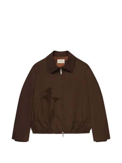 floral-embroidered bomber jacket by SLOWEAR