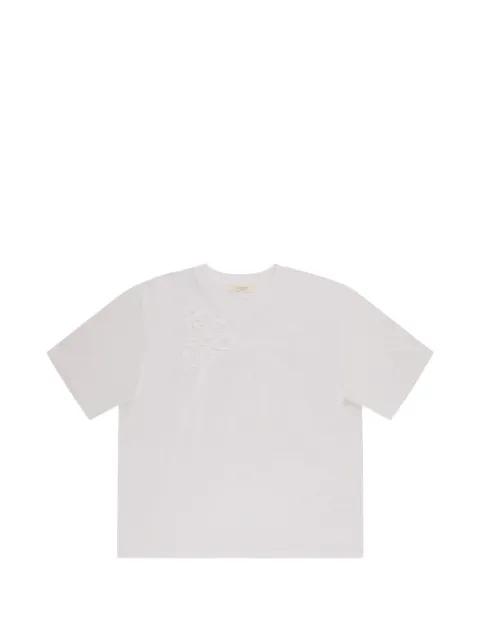 flower-embroidery T-shirt by SLOWEAR