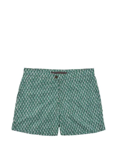 geometric-pattern swim shorts by SLOWEAR