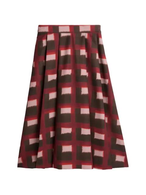 geometric-print pleated midi skirt by SLOWEAR