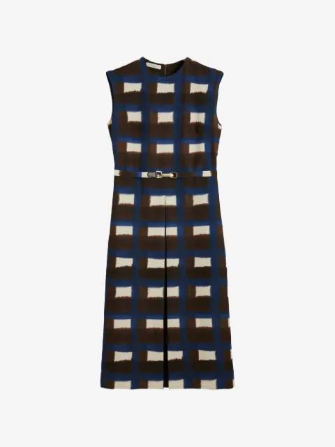 graphic-print belted midi dress by SLOWEAR