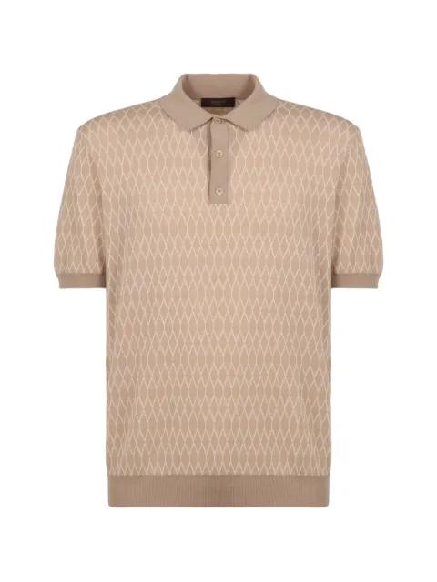 knit button polo shirt by SLOWEAR