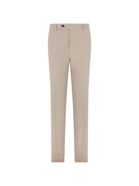 micro-patterned slim-fit trousers by SLOWEAR