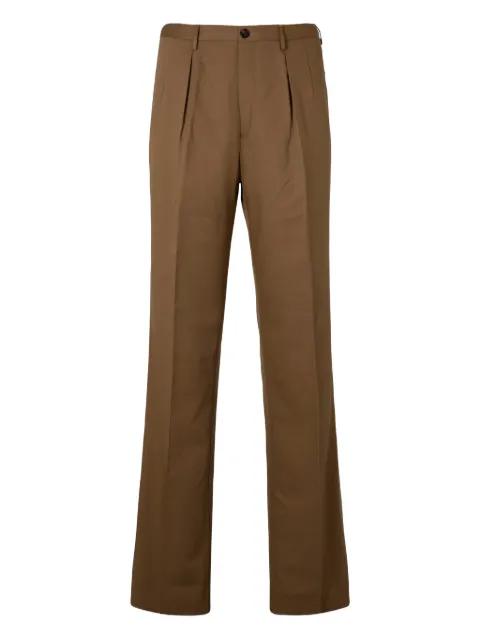 pleated cotton-blend trousers by SLOWEAR