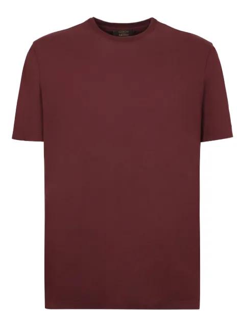 ribbed-neckline T-shirt by SLOWEAR