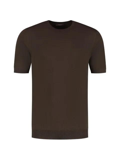 short-sleeved crew-neck sweater by SLOWEAR