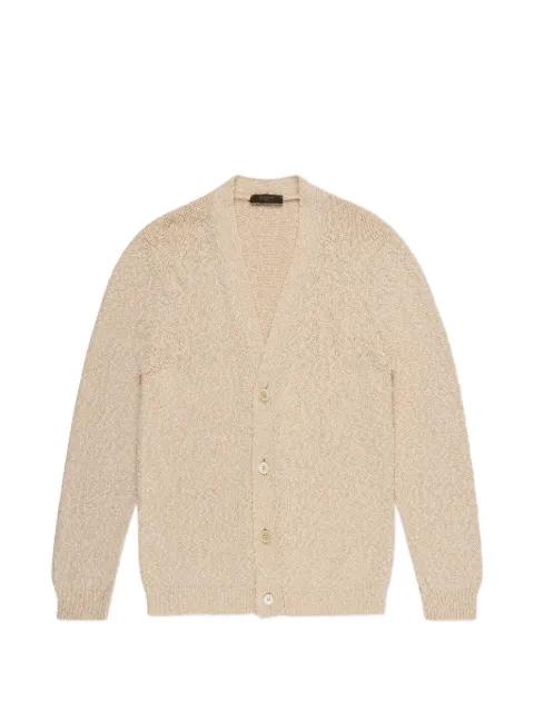v-neck button cardigan by SLOWEAR