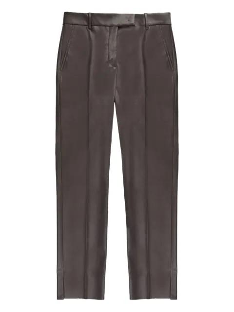 x Incotex faux leather straight trousers by SLOWEAR