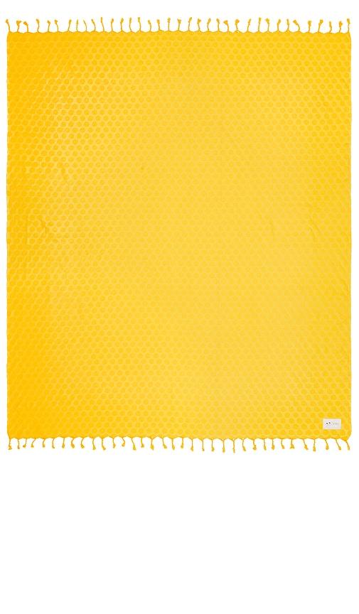 Slowtide Sad Happy Turkish Blanket in Mustard by SLOWTIDE