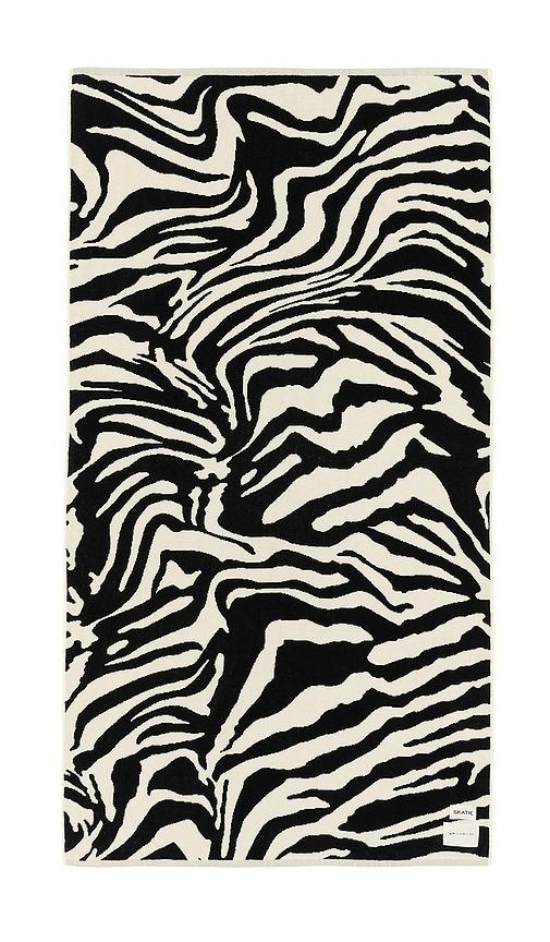 Slowtide Skatie Zebra Towel in Black,White by SLOWTIDE