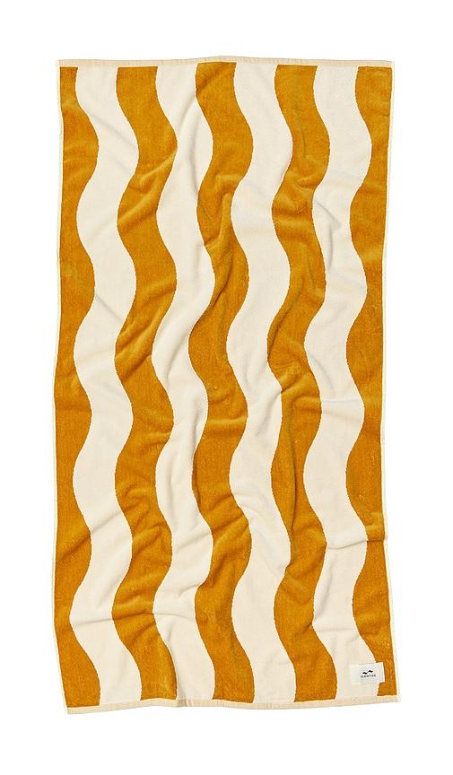 Slowtide Slowtide Stripe Towel in Yellow,White by SLOWTIDE
