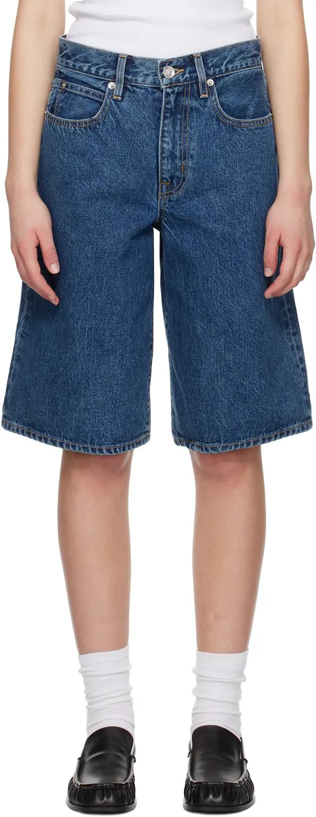 Blue Baggy Grace Denim Shorts by SLVRLAKE