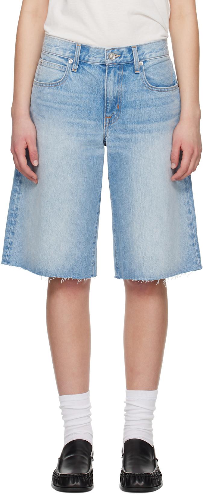 Blue Mica Denim Shorts by SLVRLAKE