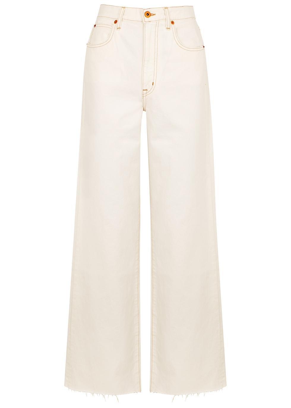 Grace off-white wide-leg jeans by SLVRLAKE | jellibeans
