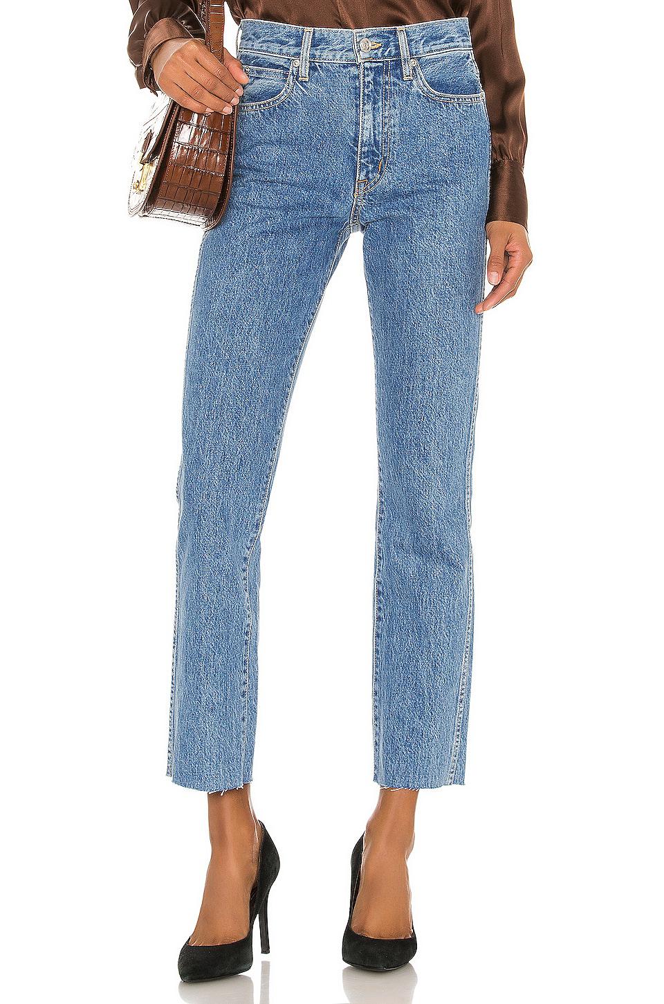 SLVRLAKE Hero Slim Straight Jeans in Denim-Medium by SLVRLAKE