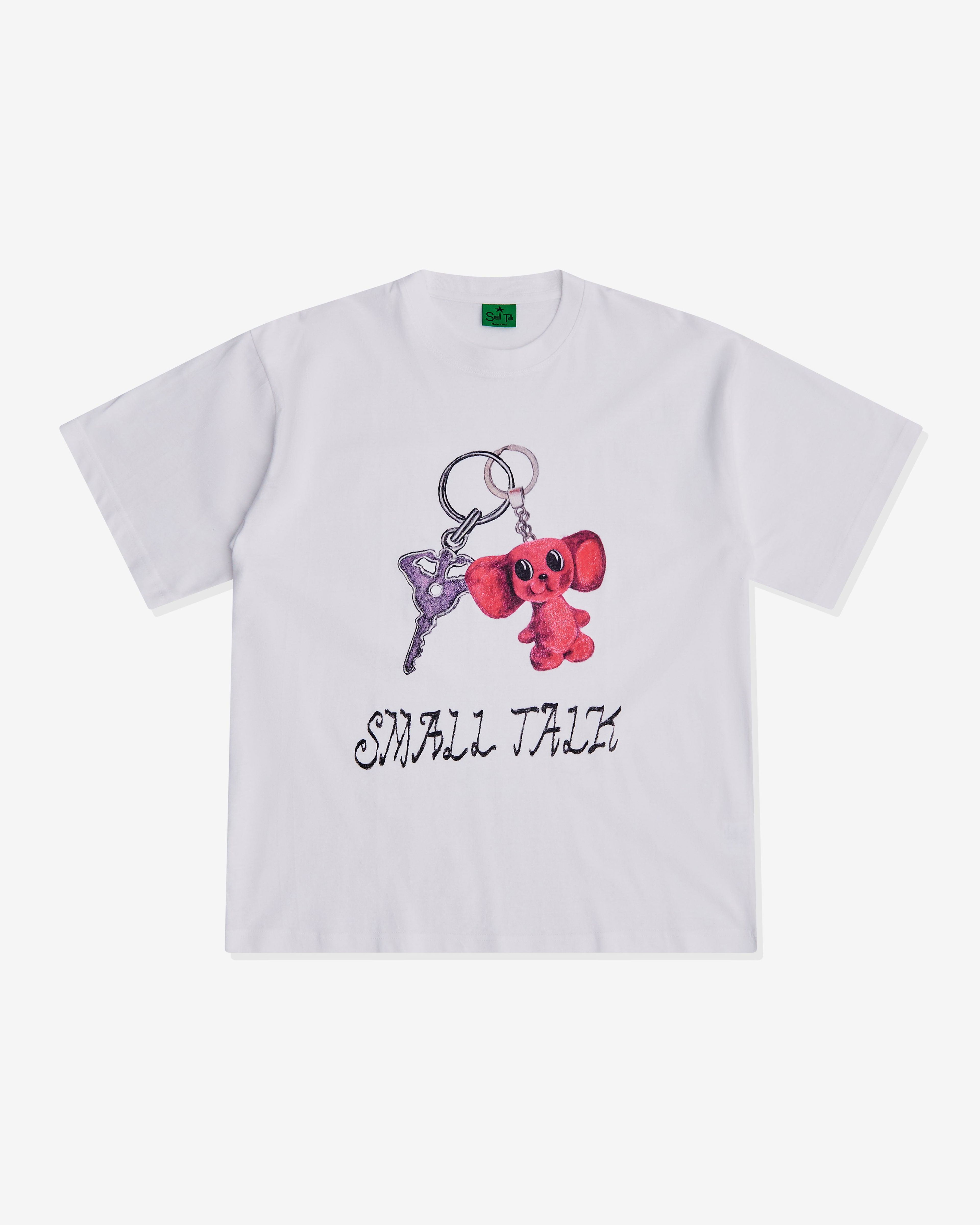 Small Talk - Men's Keychain Printed T-Shirt - (White) by SMALL TALK STUDIO