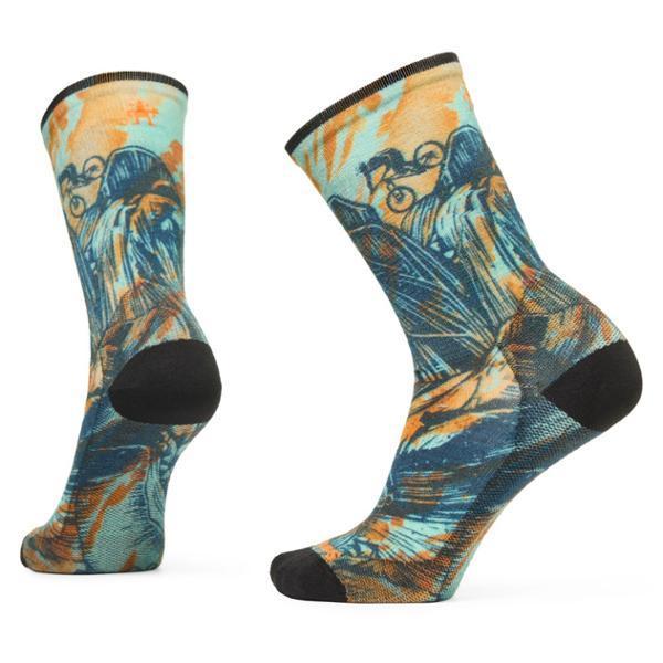 Bike Zero Cushion Rugged Ride Print Crew Socks by SMARTWOOL