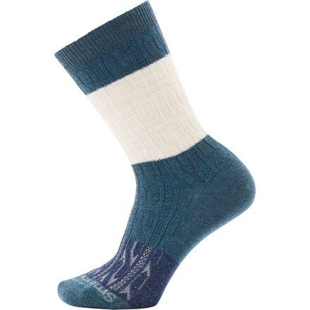 Everyday Color Block Cable Crew Sock by SMARTWOOL