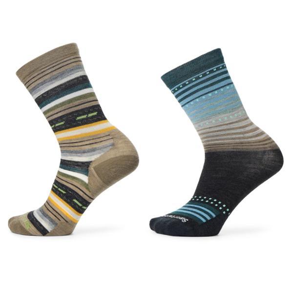 Everyday Margarita/Stitch Stripe Crew Socks - 2 Pairs by SMARTWOOL