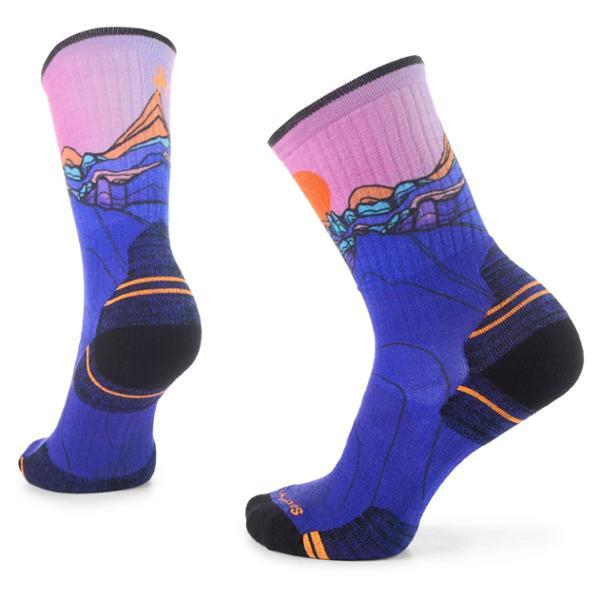 Hike Targeted Cushion Mountain Sunrise Print Crew Socks by SMARTWOOL