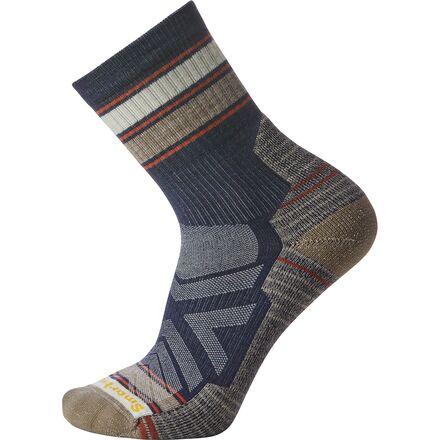 Performance Hike Light Cushion Striped Mid Crew Sock by SMARTWOOL