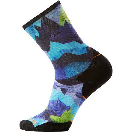 Trail Run Targeted Cushion Summit Sector Print Crew Sock by SMARTWOOL