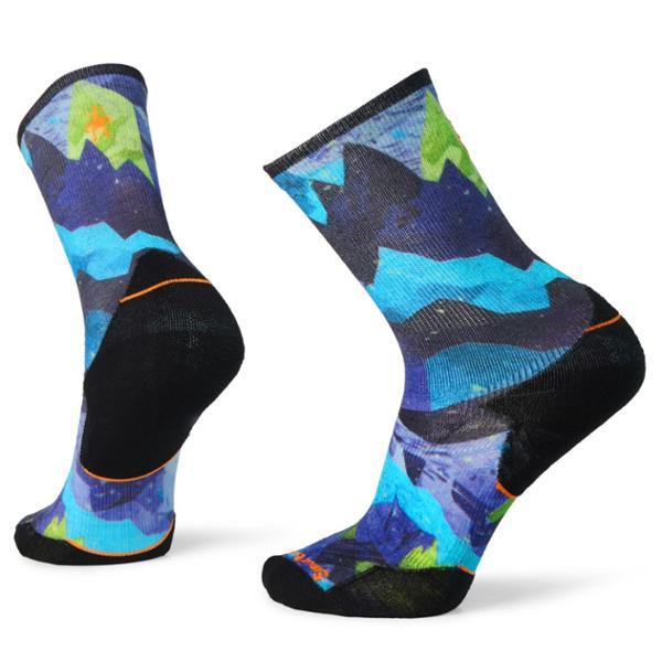 Trail Run Targeted Cushion Summit Sector Print Crew Socks by SMARTWOOL