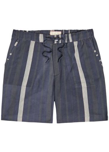 Escubelle striped cotton and linen-blend shorts by SMR DAYS