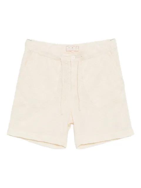 textured drawstring shorts by SMR DAYS