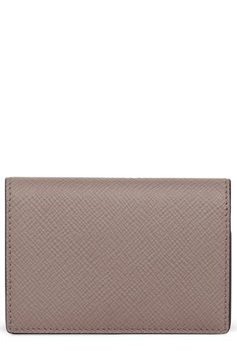 Folded card case with snap closure in panama by SMYTHSON