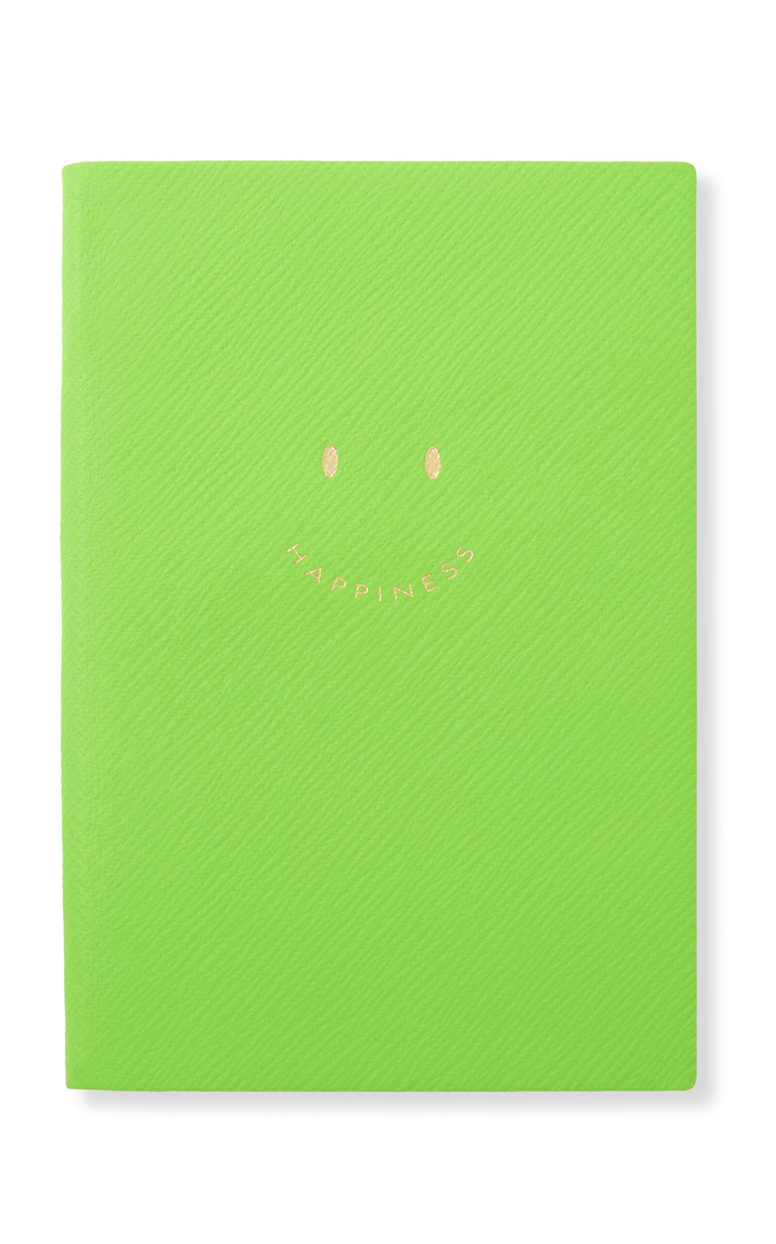 Smythson - Chelsea Leather Happiness Notebook - Green - Moda Operandi by SMYTHSON