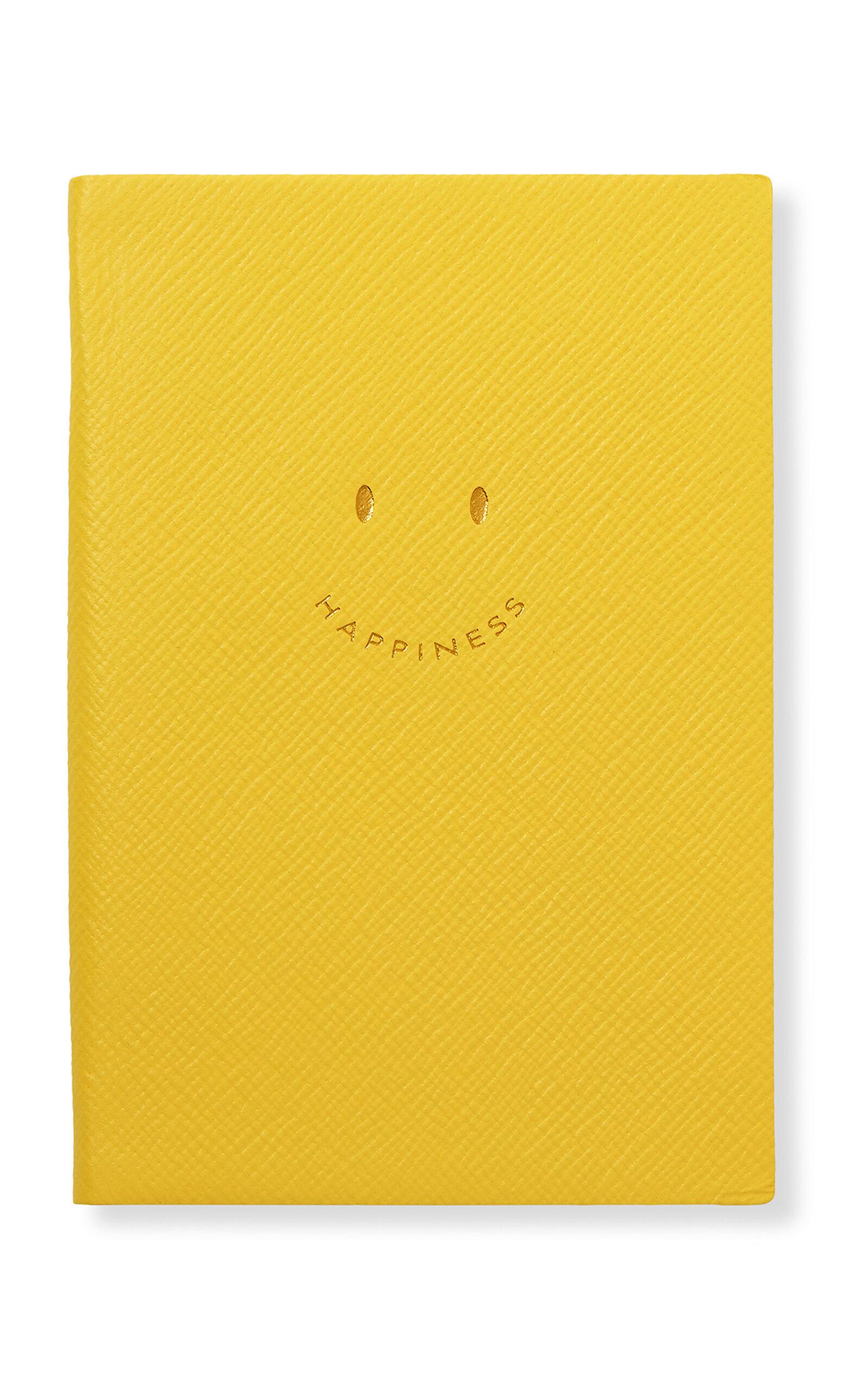 Smythson - Chelsea Leather Happiness Notebook - Yellow - Moda Operandi by SMYTHSON