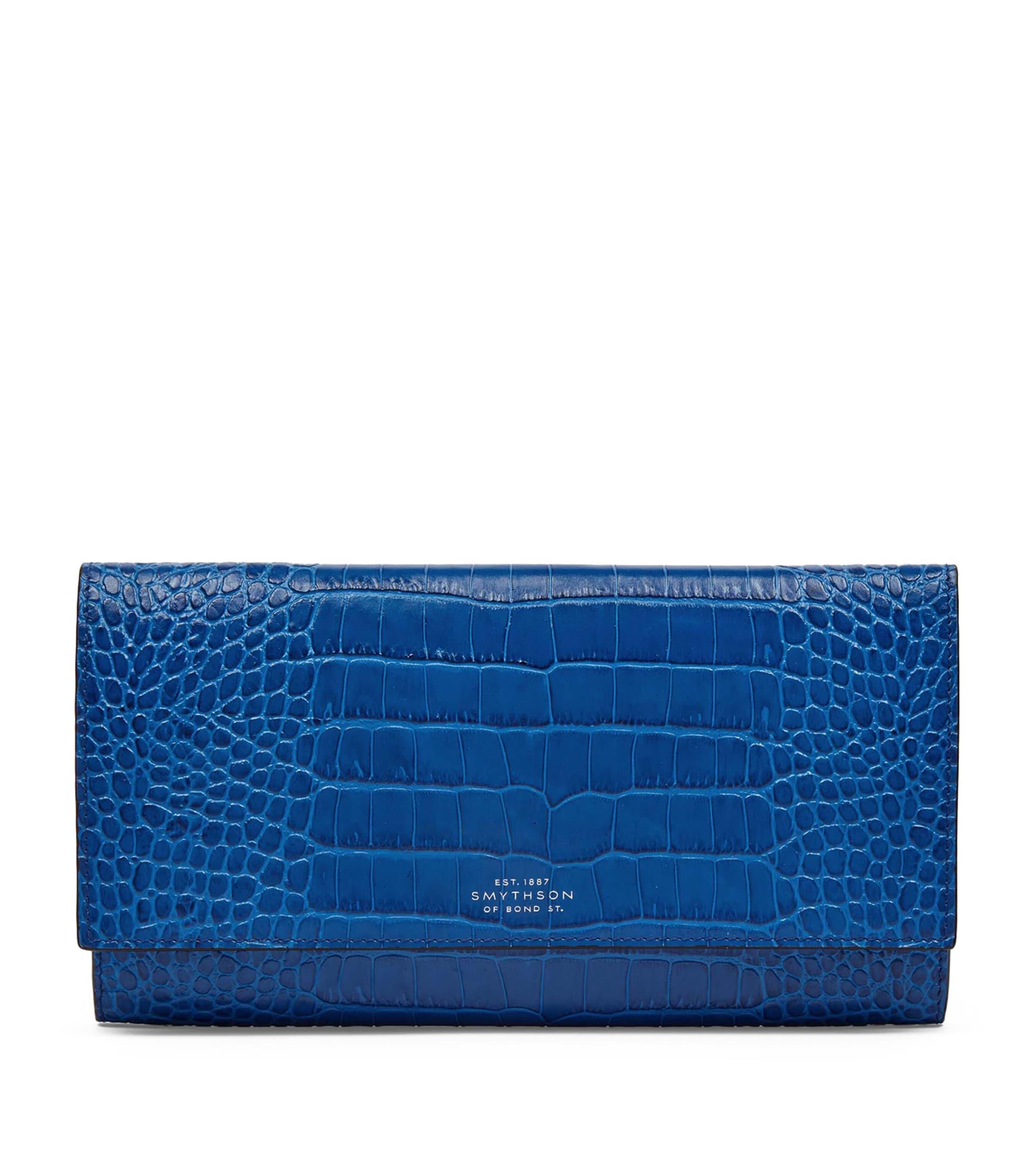 Smythson Leather Croc-Embossed Marshall Travel Wallet by SMYTHSON