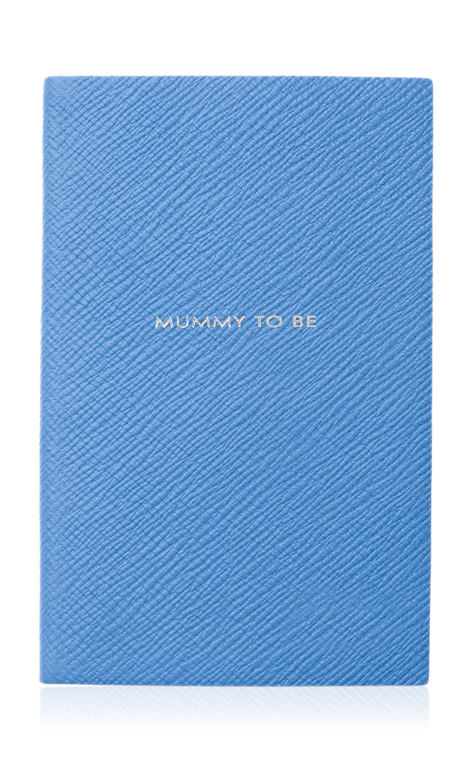 Smythson - Mummy To Be Panama Leather Notebook - Blue - Moda Operandi by SMYTHSON