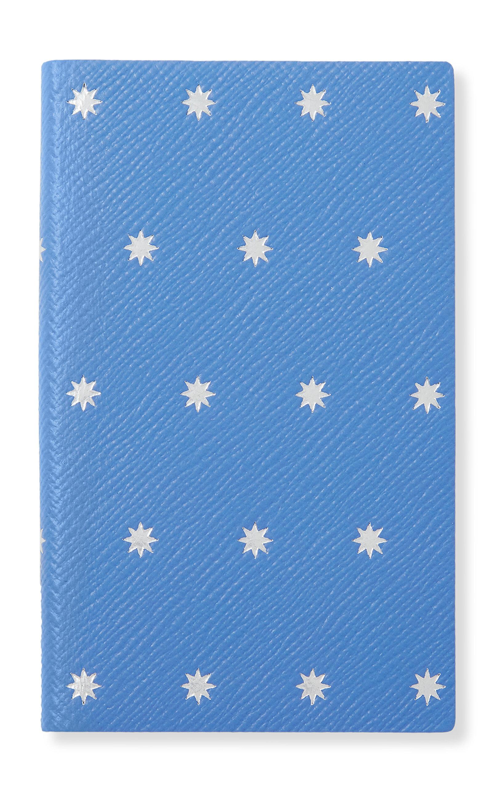 Smythson - Panama Leather Stars Notebook - Blue - Moda Operandi by SMYTHSON