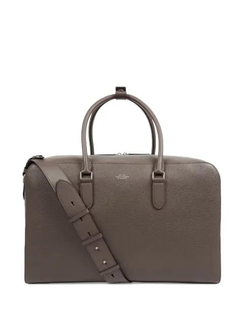 leather top-handle travel bag by SMYTHSON