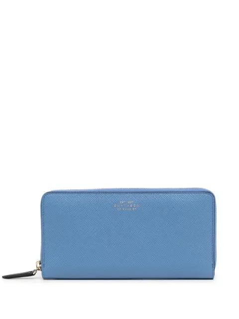 leather zip-up wallet by SMYTHSON