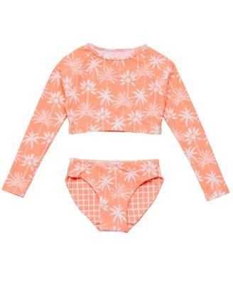 Girls' Cali Palms Recycled Crop LS Rash Set - Little Kid by SNAPPER ROCK