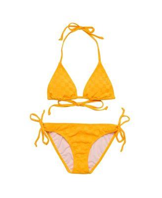 Girls' Check Me Out Marigold Triangle Bikini - Big Kid by SNAPPER ROCK
