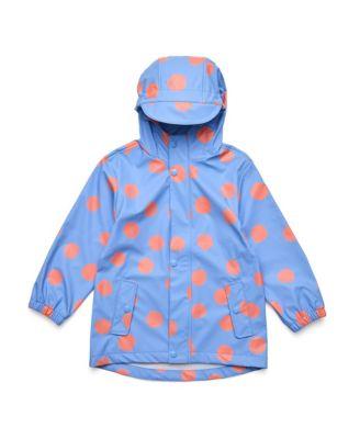 Girls' Cornflower Polka Dot Recycled Waterproof Raincoat - Big Kid by SNAPPER ROCK
