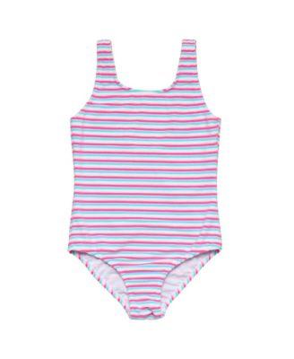 Girls' Sorbet Stripe Teen Scoop Swimsuit - Big Kid by SNAPPER ROCK