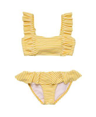 Girls' Sunshine Stripe Frilled Bikini - Little Kid by SNAPPER ROCK