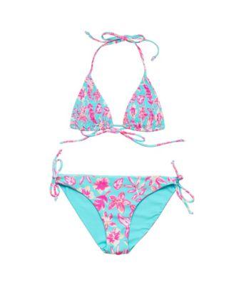 Girls' Tropical Glow Recycled Triangle Bikini - Big Kid by SNAPPER ROCK