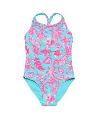 Girls' Tropical Glow X Back Swimsuit - Little Kid by SNAPPER ROCK