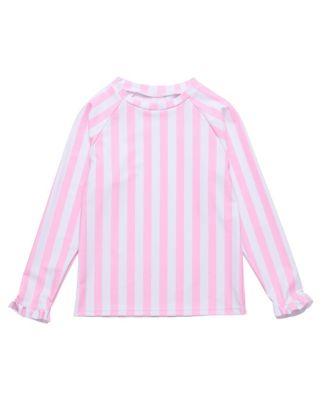 Unisex Pink Stripe Long Sleeve Rash Top by SNAPPER ROCK