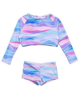 Unisex Water Hues Crop Long Sleeve Rash Top Set by SNAPPER ROCK