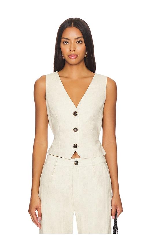 SNDYS Allegra Linen Vest in White by SNDYS